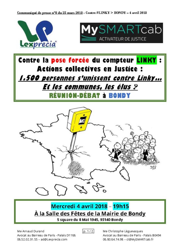 #LINKY - Réunion publique à #BONDY - 4 avril 2018