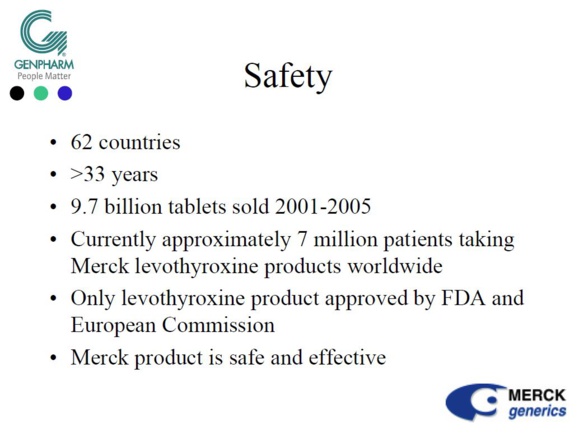 #LEVOTHYROX - REVELATIONS IN 2005, MERCK HAD EXPLAINED TO THE FDA THAT ITS LEVOTHYROXINE SODIUM MET THE 95/105% STANDARD