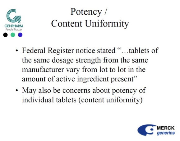 #LEVOTHYROX - REVELATIONS IN 2005, MERCK HAD EXPLAINED TO THE FDA THAT ITS LEVOTHYROXINE SODIUM MET THE 95/105% STANDARD #LEVOTHYROX - REVELATIONS IN 2005, MERCK HAD EXPLAINED TO THE FDA THAT ITS LEVOTHYROXINE SODIUM MET THE 95/105% STANDARD