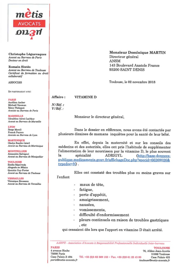 Vitamine D : début d'une vérification Vitamine D : début d'une vérification