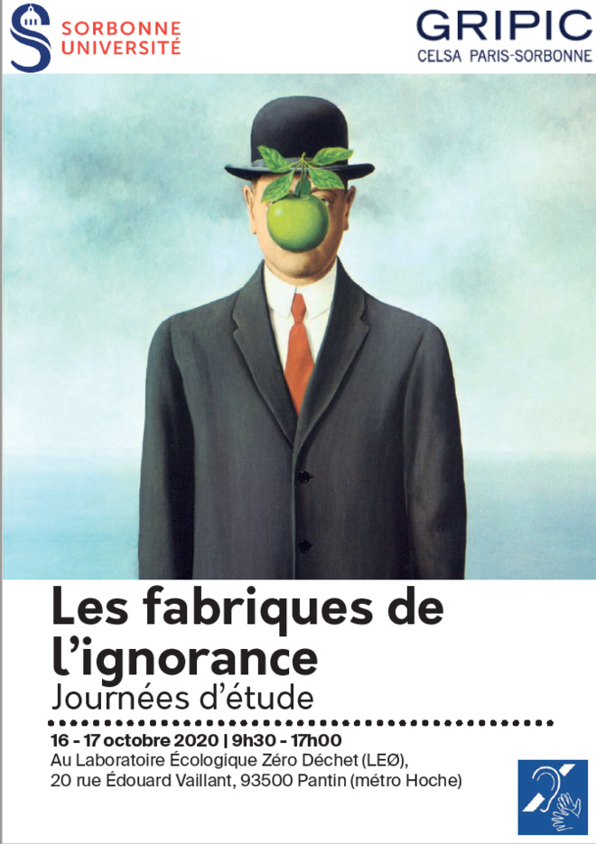 Les fabriques de l'ignorance - Journées d'études Les fabriques de l'ignorance - Journées d'études