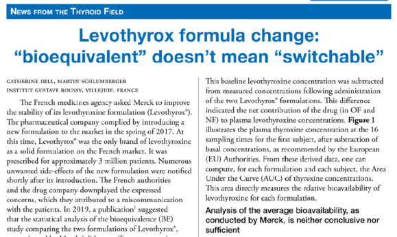 Levothyrox : ne pas confondre biéquivalence et interchangeabilité