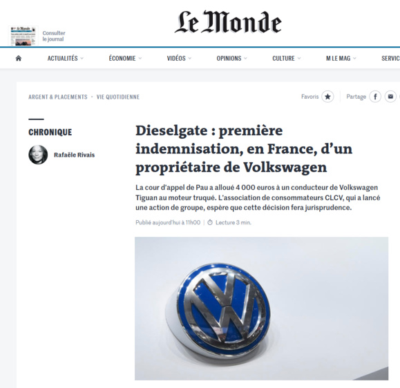 DIESELGATE : Me Charles Constantin-Valet confie à MySMARTcab la gestion de l'action collective conjointe DIESELGATE : Me Charles Constantin-Valet confie à MySMARTcab la gestion de l'action collective conjointe