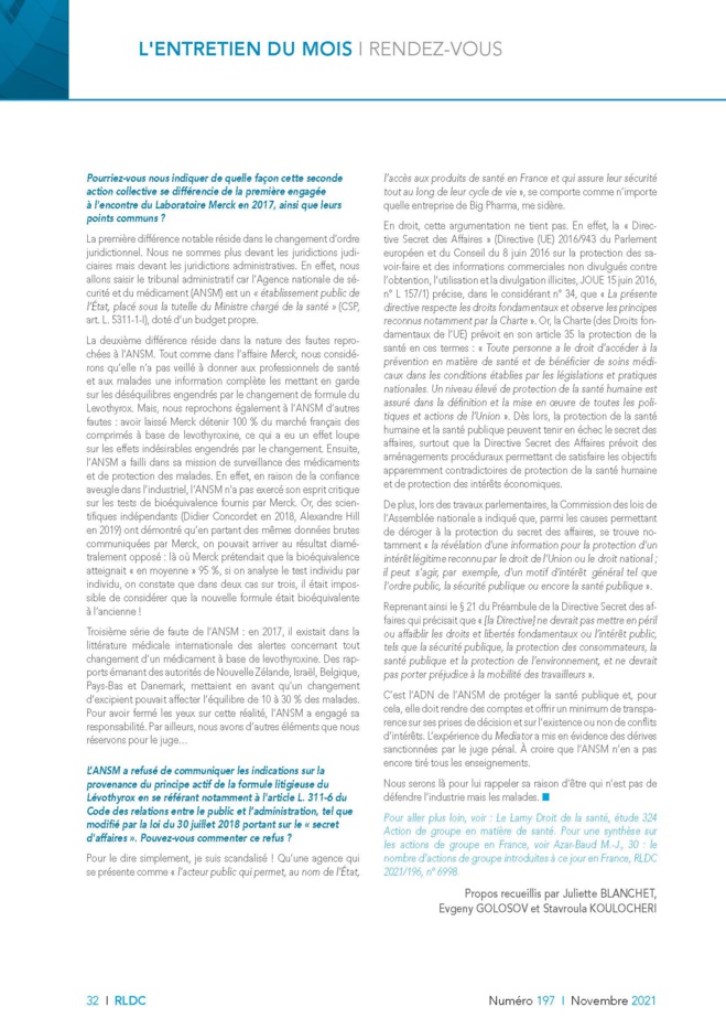 Nouveau recours collectif dans l’affaire du #Lévothyrox