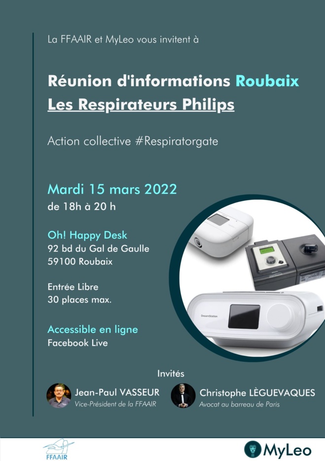 #Respiratorgate #Philips : Réunion d'informations à #ROUBAIX (Haut de France)