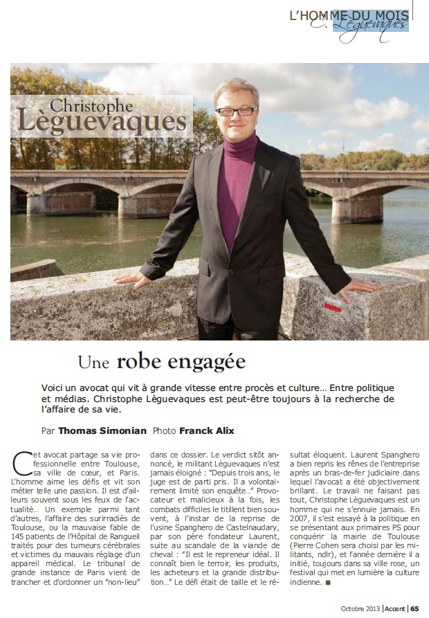 L'homme du mois : Christophe Lèguevaques, une robe engagée L'homme du mois : Christophe Lèguevaques, une robe engagée