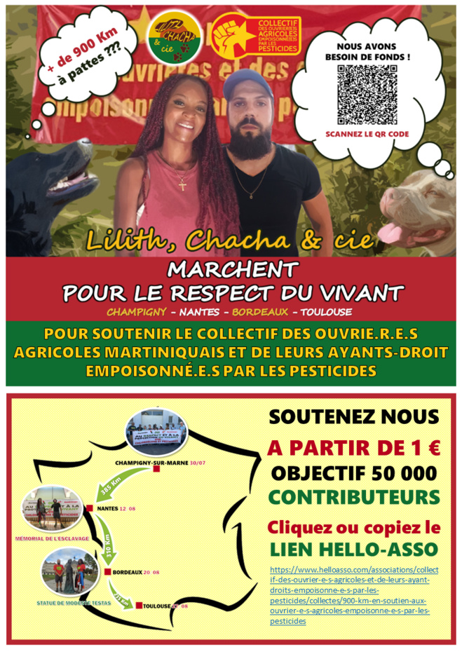 Chlordecone : Lilith et Chacha arrivent demain à Toulouse Chlordecone : Lilith et Chacha arrivent demain à Toulouse