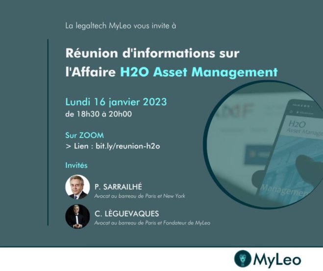 Réunion publique d'informations sur l'action collective H2O Asset Management Réunion publique d'informations sur l'action collective H2O Asset Management