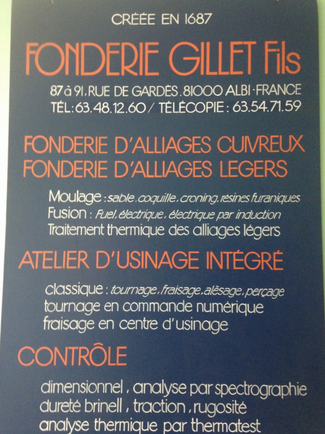 Albi - Mardi 4 novembre 2014 à 14h30 - Le tribunal de commerce se prononcera sur l’offre de cession de la FONDERIE GILLET présentée par la SCOP créée par une trentaine de salariés