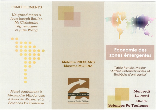 Economie des marchés émergents (Sciences Po Toulouse 1er avril 2015)