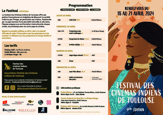 Festival des Cinémas Indiens de Toulouse - 9é édition - 18 / 21 avril 2024 Festival des Cinémas Indiens de Toulouse - 9é édition - 18 / 21 avril 2024
