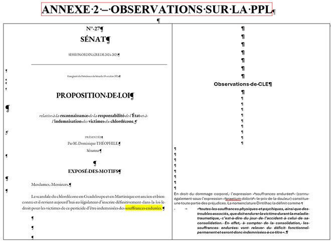 CHLORDECONE : contribution de l'Association VIVRE GUADELOUPE à la proposition de loi du sénateur Théophile.