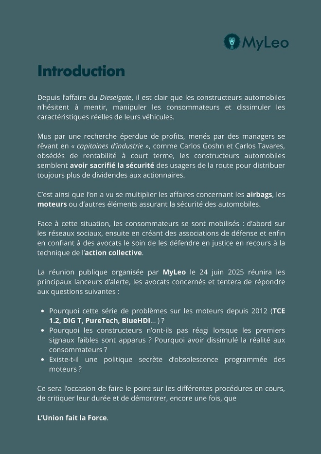 Airbag Takata - Lettre ouverte aux dirigeants de Stellantis-Citroën Airbag Takata - Lettre ouverte aux dirigeants de Stellantis-Citroën
