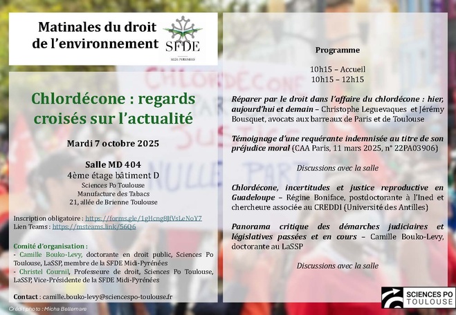 L'université s'intéresse au dossier CHLORDECONE L'université s'intéresse au dossier CHLORDECONE