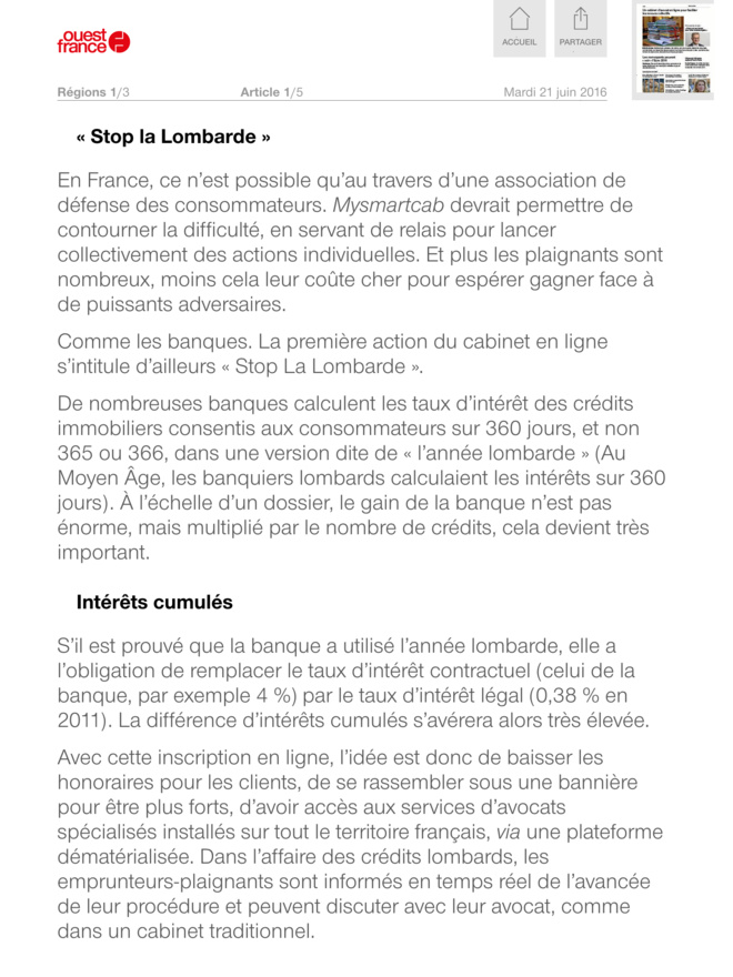 Ouest France présente mySMARTcab