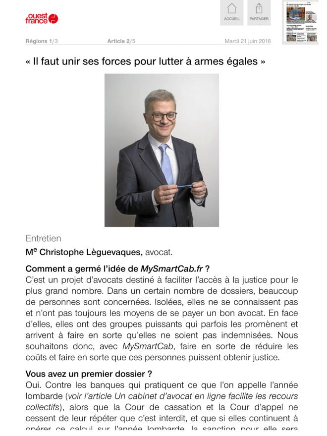 Ouest France présente mySMARTcab