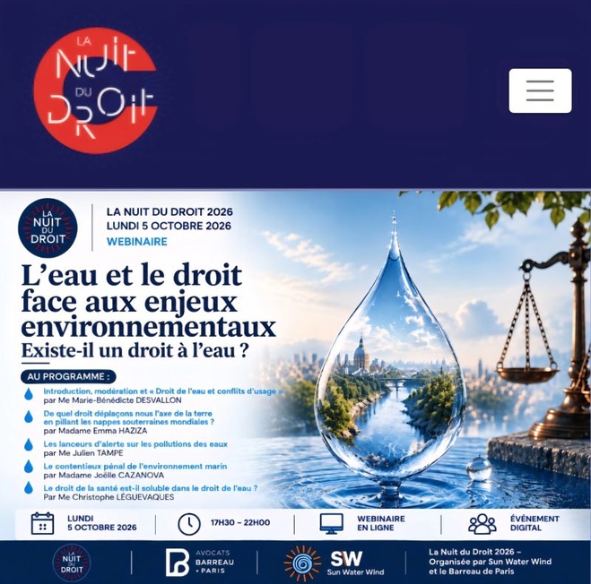 #Nuitdudroit 2026 - L'eau et le droit face aux enjeux environnementaux 
