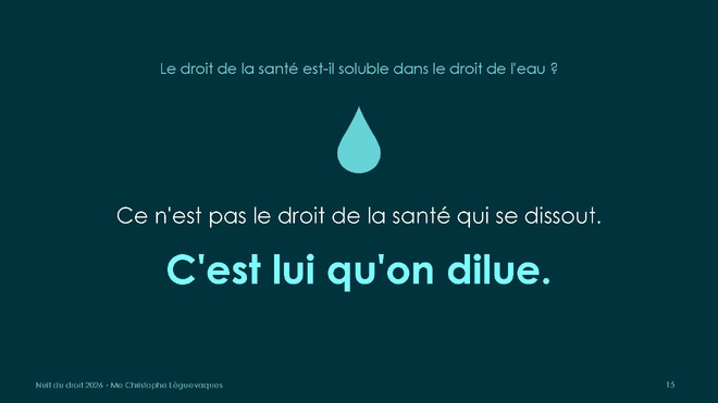 Le droit de la santé est-il soluble dans le droit de l'eau ?