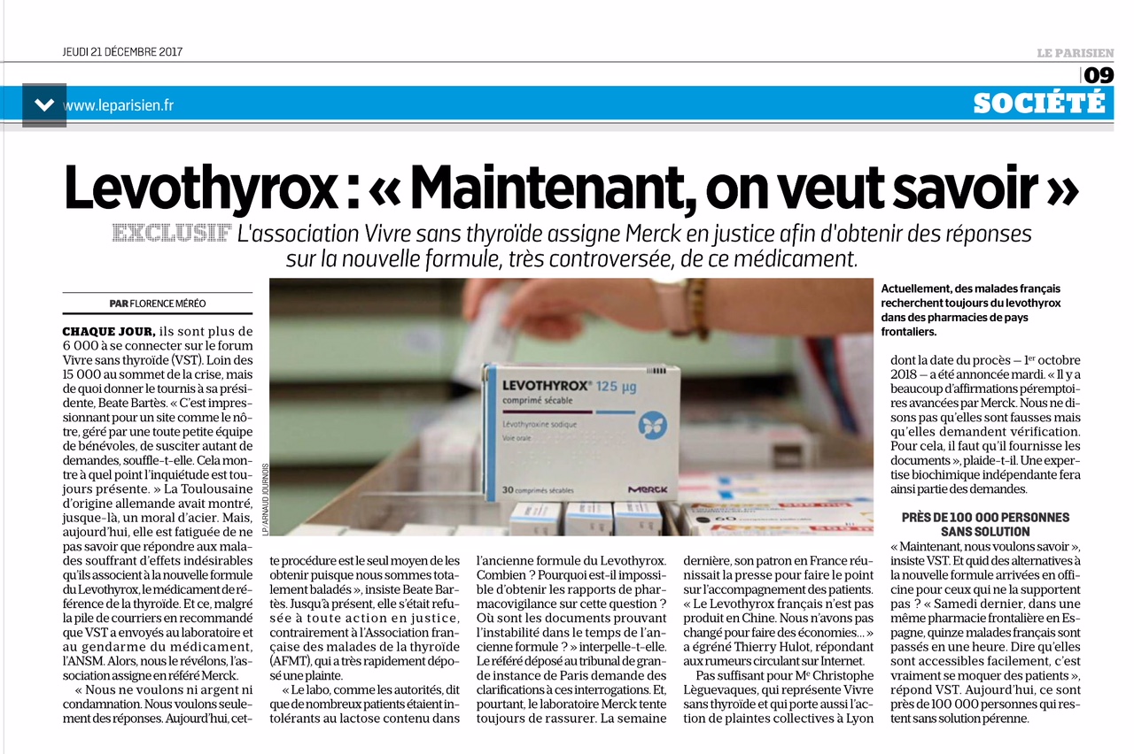 #LEVOTHYROX - le référé-expertise de VIVRE SANS THYROIDE pour comprendre... 