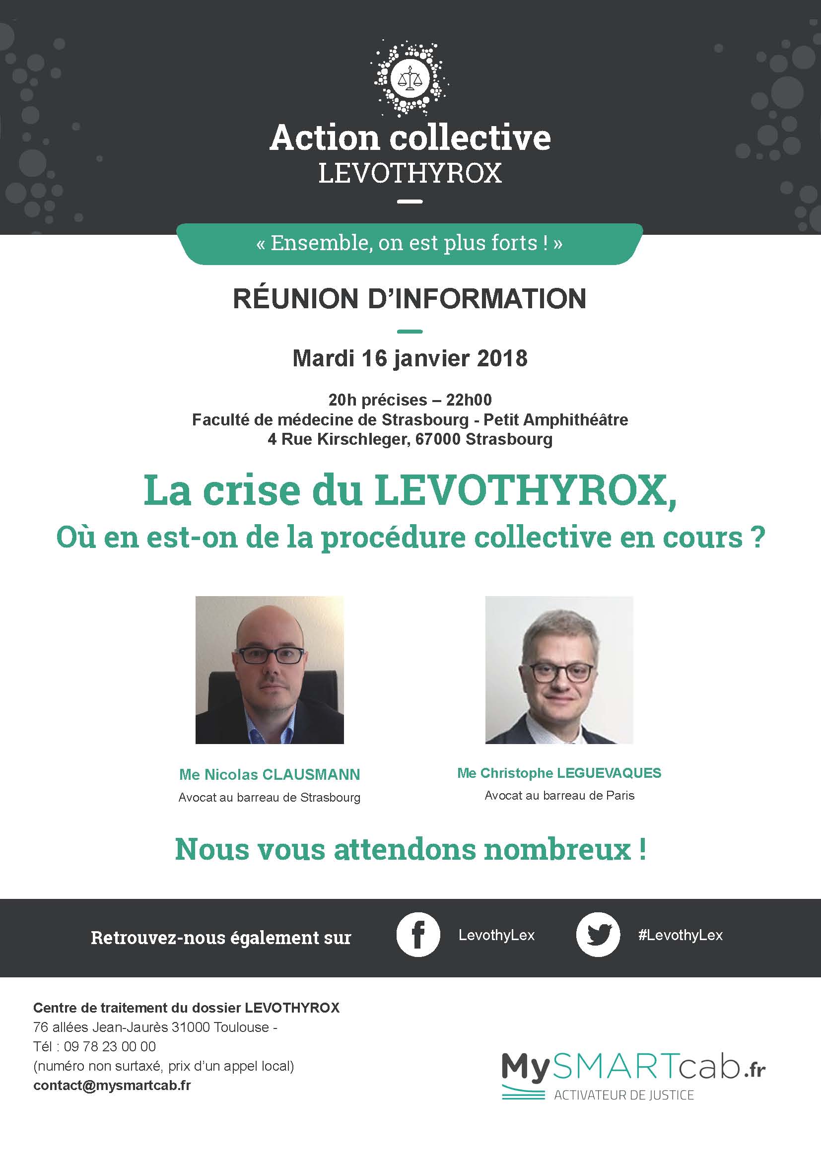#LEVOTHYROX - Réunion d'informations à #Strasbourg -  mardi 16 janvier 2018