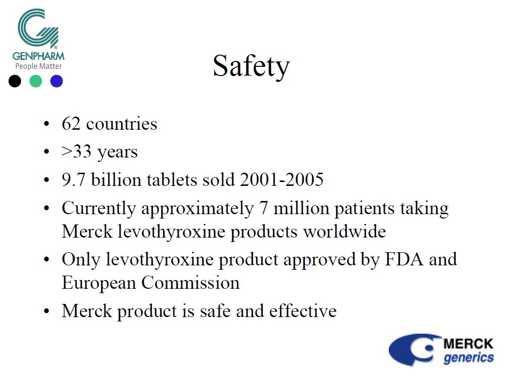 #Levothyrox - REVELATIONS en 2005, Merck expliquait à la FDA que sa levothyroxine sodique respectait la norme 95/105 %