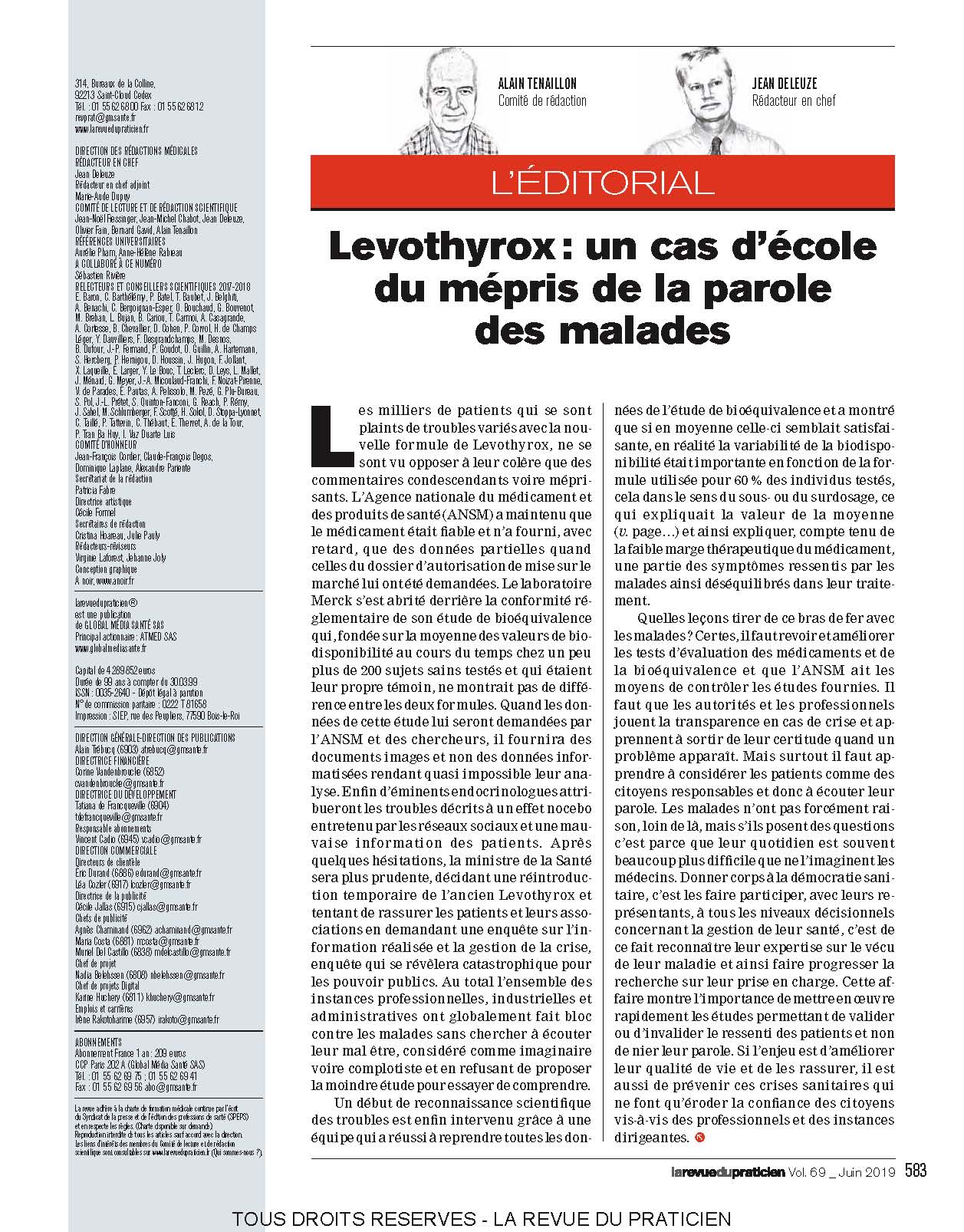 #LEVOTHYROX - Enfin la vérité commence à sortir le bout de son nez