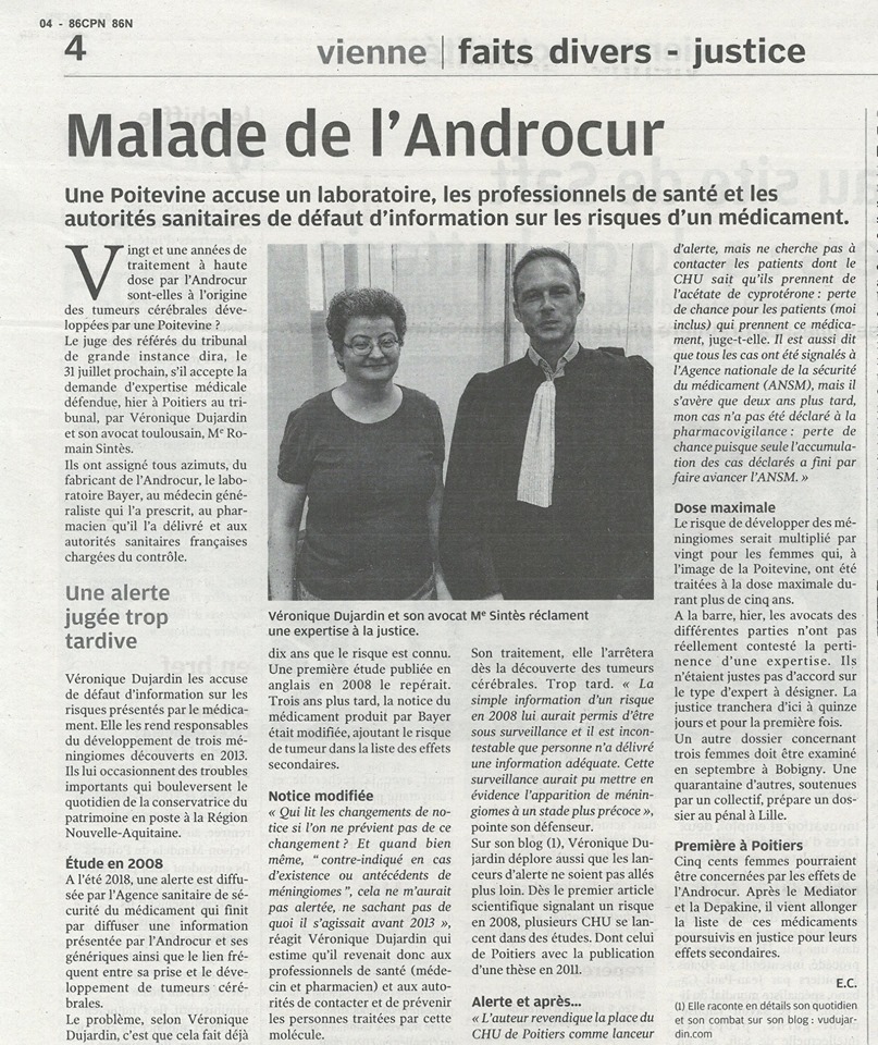 #ANDROCUR : Plaidoirie de Me Romain SINTES devant le TGI de Poitiers