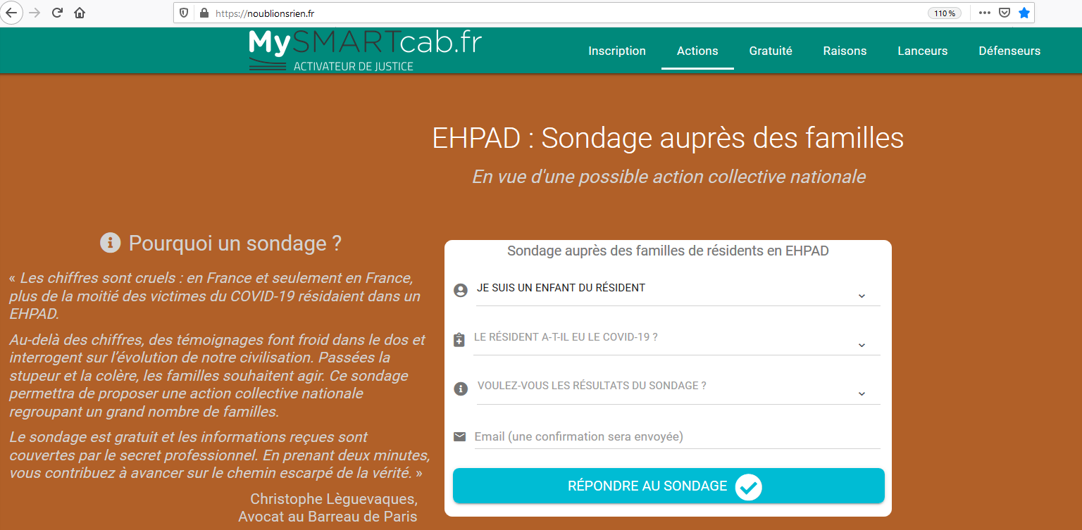 COVID19-EHPAD - Pour connaître la vérité, réunissons toutes les plaintes auprès d’un pôle d’instruction unique