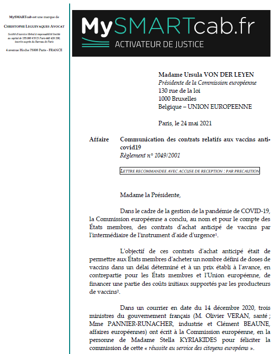 COVID19 – Vaccins – Transparence : Des citoyens européens exigent d’avoir accès aux contrats et aux données brutes des dossiers d’AMM conditionnelle