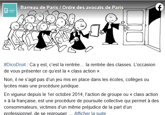 L'ordre de Paris parle des actions collectives et donc de Mysmartcab ;-)