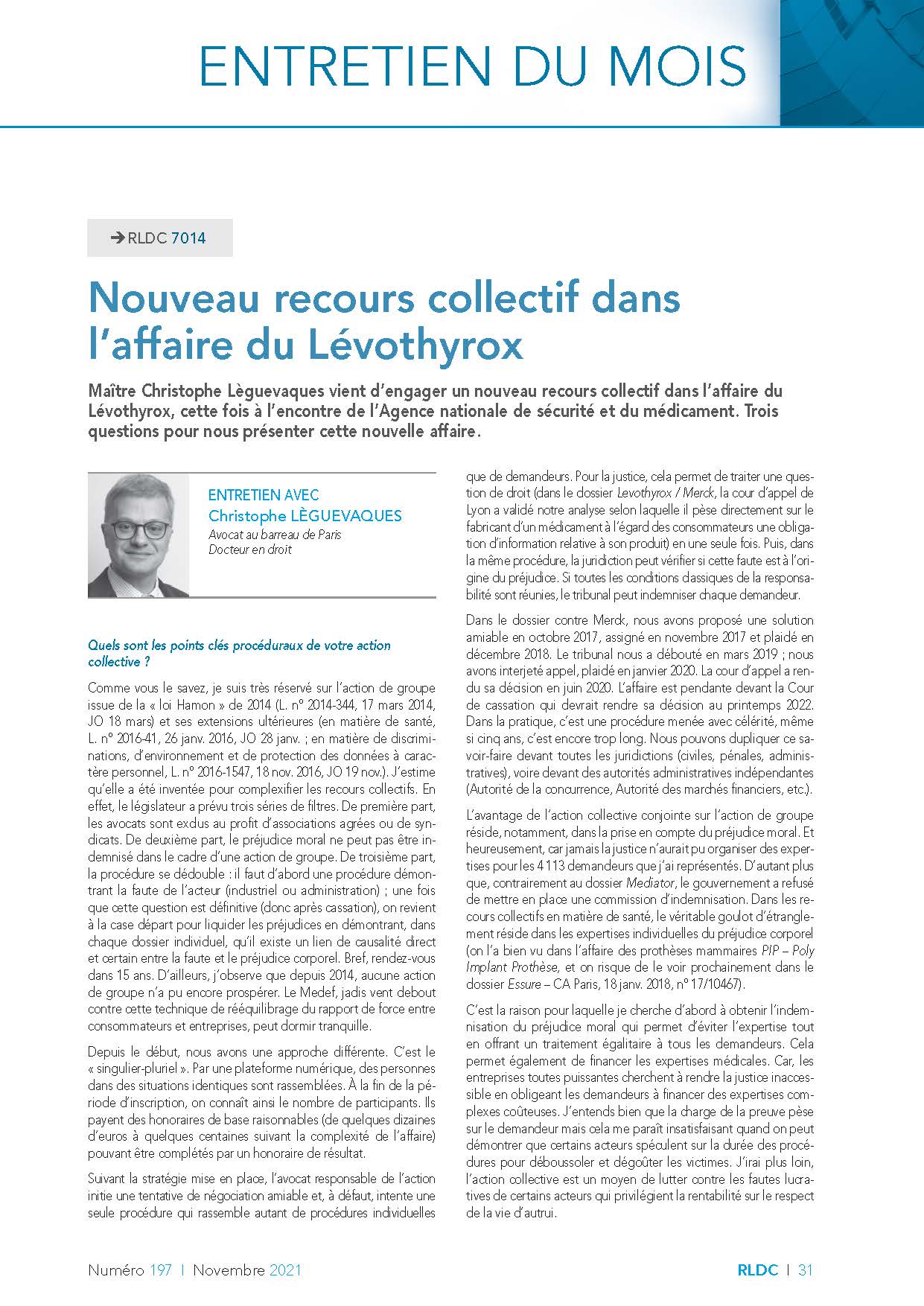 Nouveau recours collectif dans l’affaire du #Lévothyrox