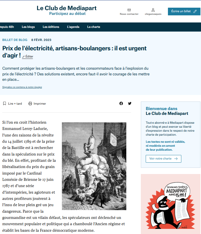 Flambée du prix de l'électricité : les boulangers saisissent la justice Flambée du prix de l'électricité : les boulangers saisissent la justice