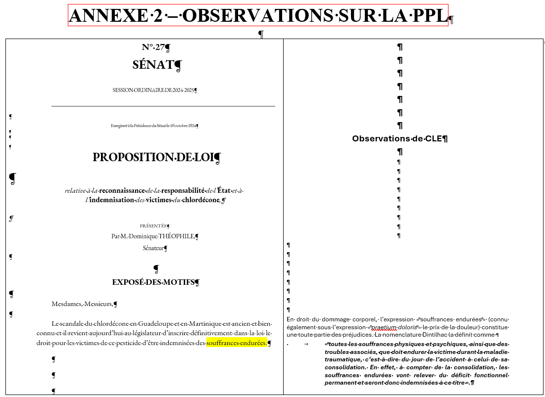 CHLORDECONE : contribution de l'Association VIVRE GUADELOUPE à la proposition de loi du sénateur Théophile.