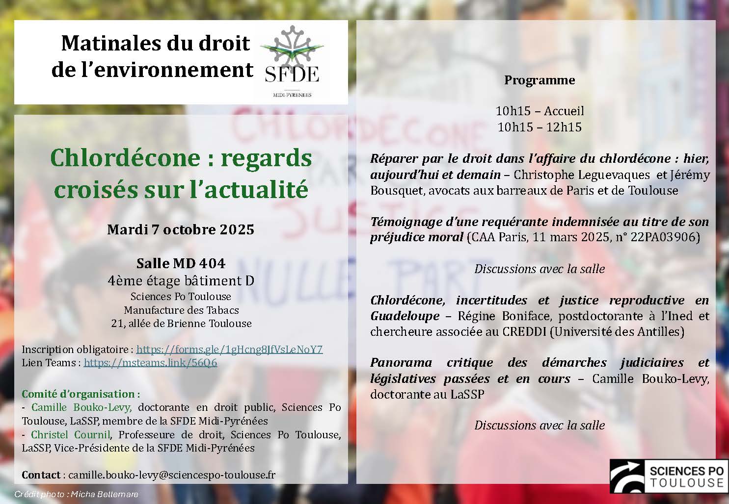 L'université s'intéresse au dossier CHLORDECONE L'université s'intéresse au dossier CHLORDECONE