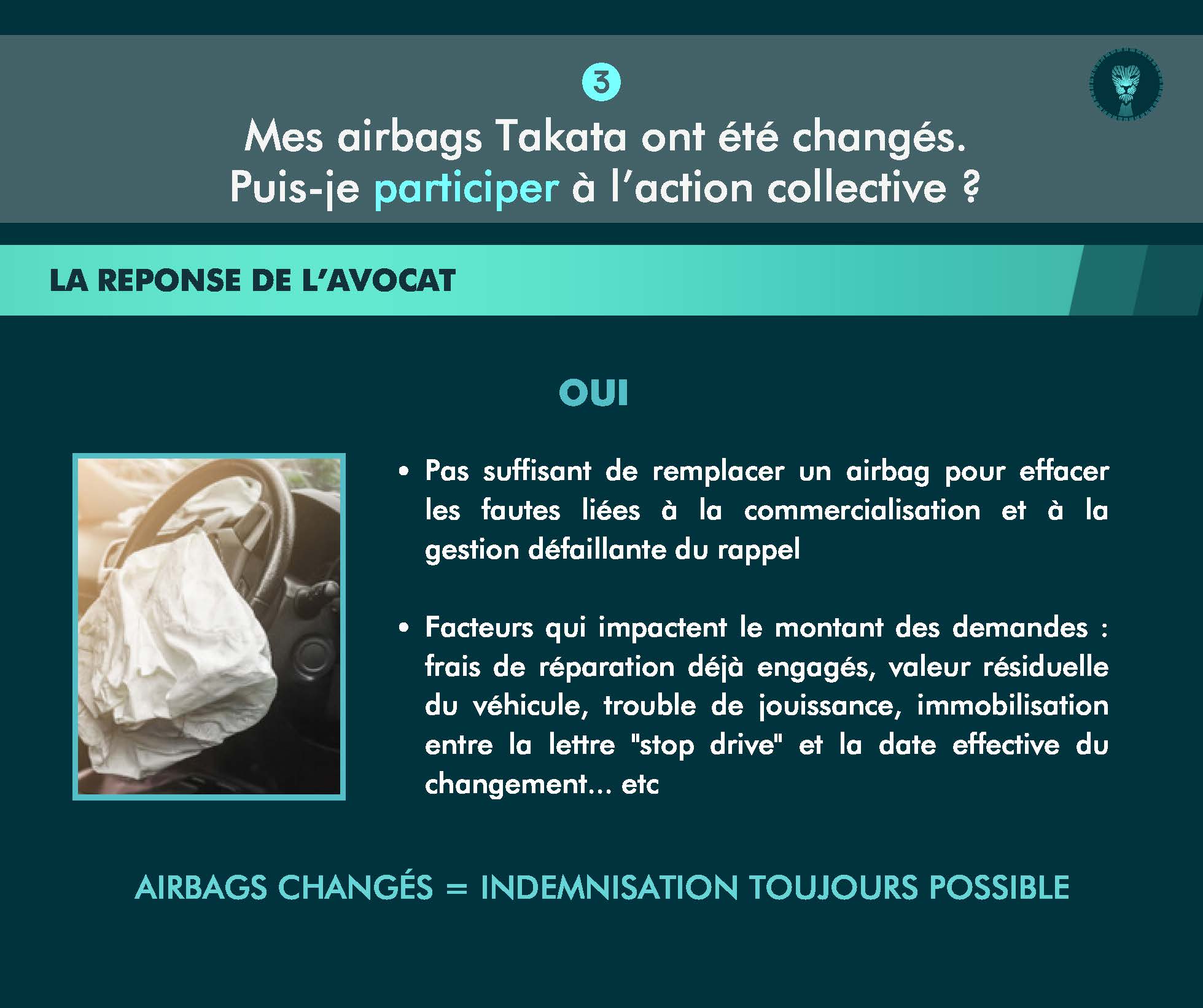 Airbag Takata : questions / réponses sur l'action collective