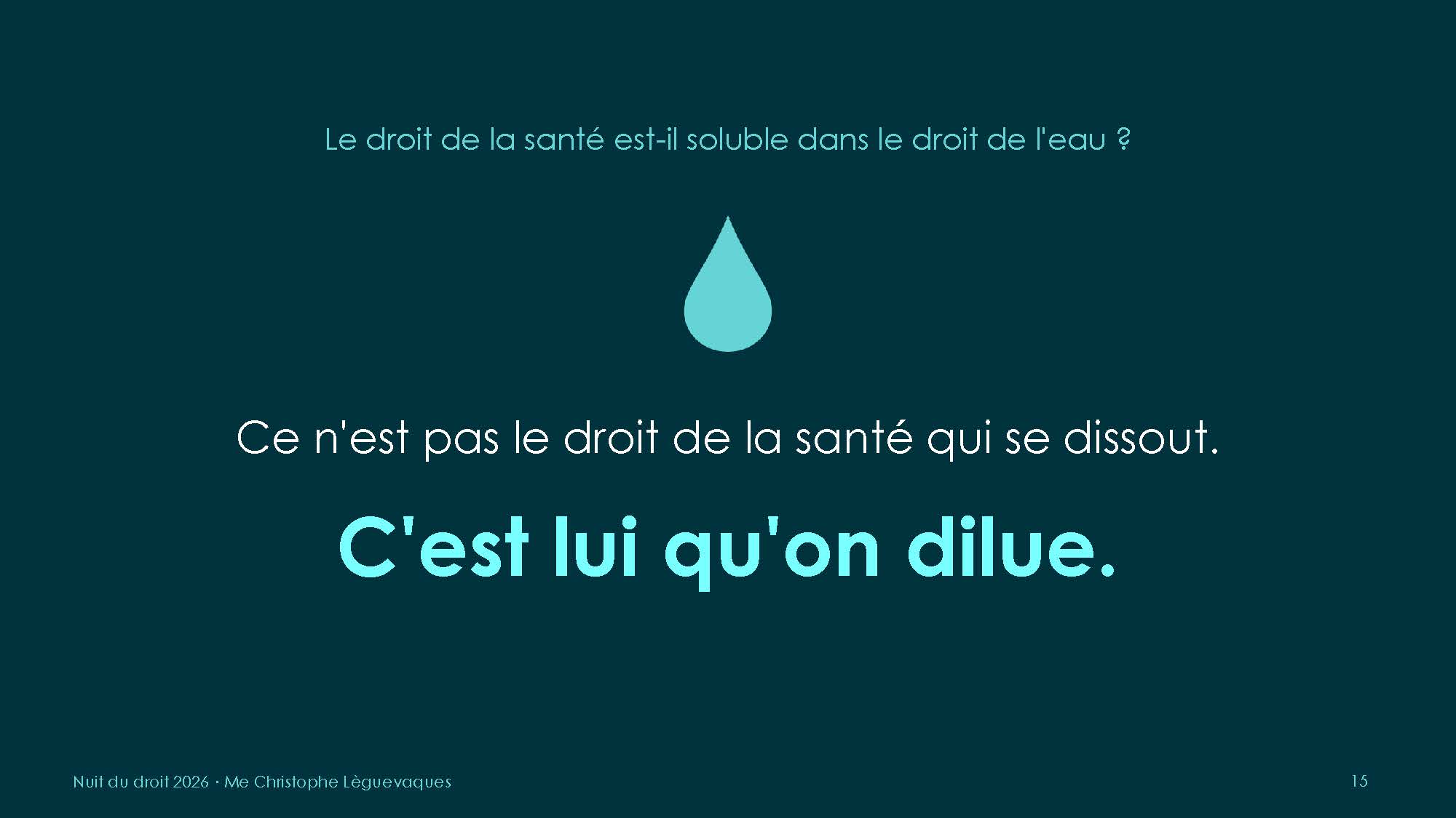 Le droit de la santé est-il soluble dans le droit de l'eau ?