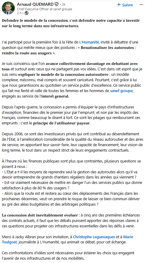 Autoroute : dialogue avec le DG de la SANEF