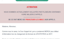 LEVOTHYROX : Lettre adressée aux participants à l'action - Précisions relatives à la cassation