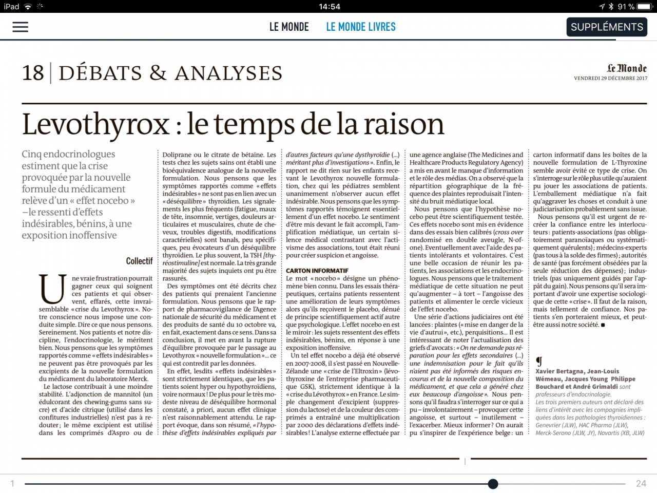 levothyrox article du monde 29122017 levothyrox article du monde 29122017
